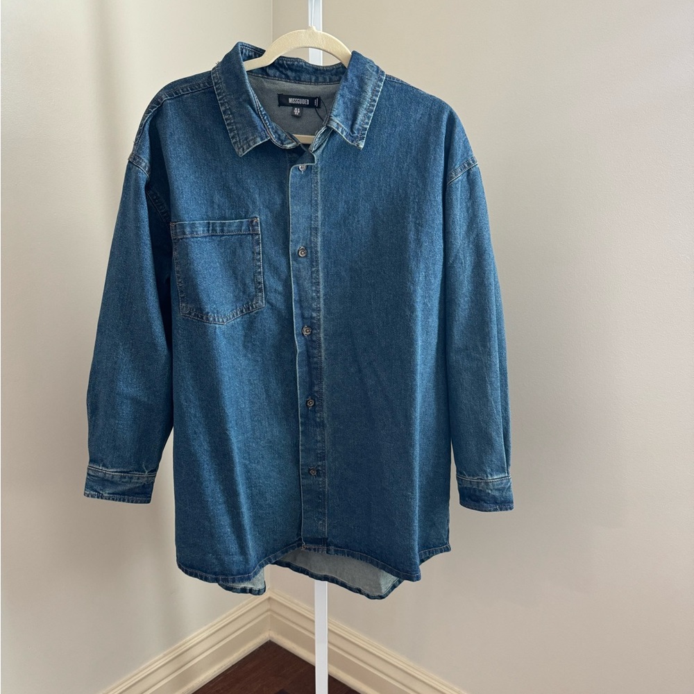 Missguided Oversized Denim Shirt - Size: 6 US